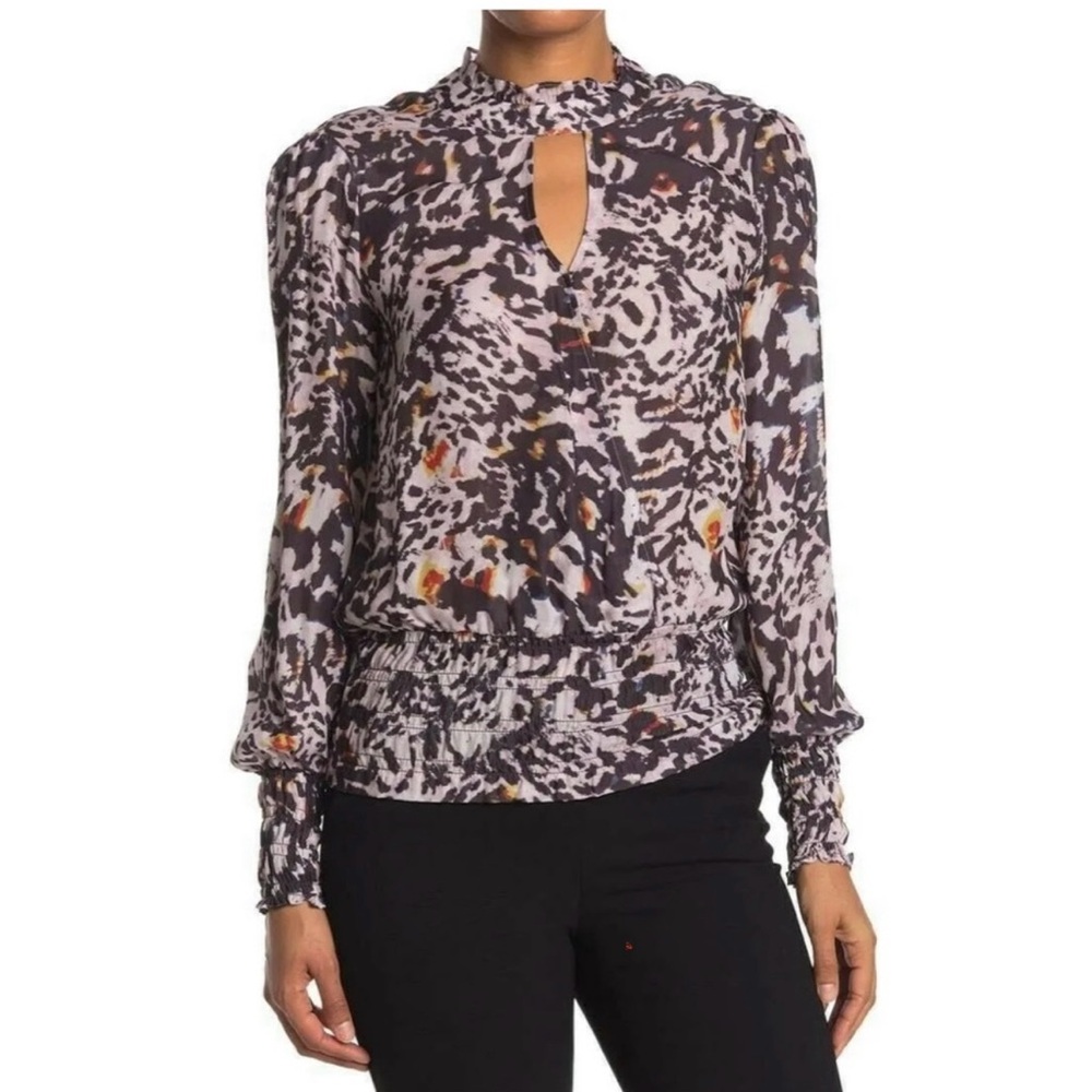 Parker Sammi Animal Print Silk Blouse